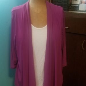 NY Collection Woman 2X Pink and White Blouse